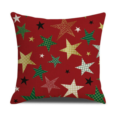 

Merry Christmas Day Cushion Covers Square Santa Claus Pillow Cases Home Decorative Sofa Throw Pillows Covers