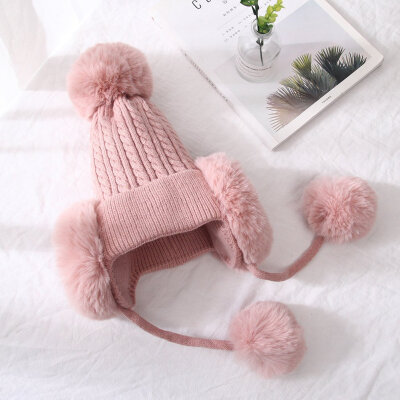 

New Women&39S Fashion Winter Warm Hat Winter Thick Thermal Fleece Ear Protection Knitted Hat With Earmuffs