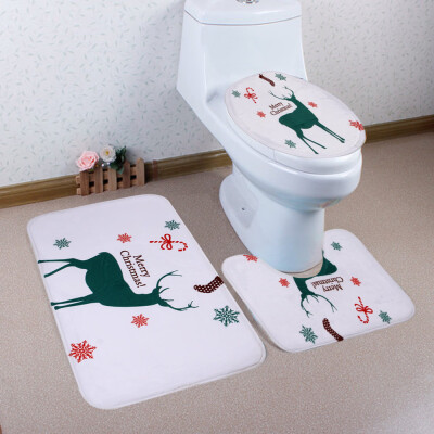 

Tailored Home Christmas Toilet Foot Pad Seat Cover Radiator Cap Bathroom Sets