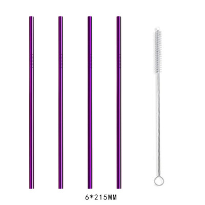 

Toponeto 4 Pcs Stainless Steel Metal Drinking Straw Reusable Straws 1 Cleaner Brush Kit