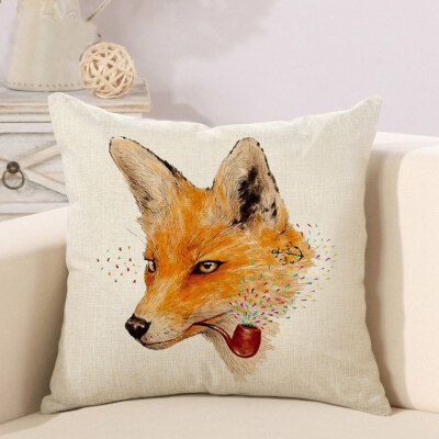 

Fox Cartoon Pillowcase Pillow Cover Cotton Home Linen Cushion Cover
