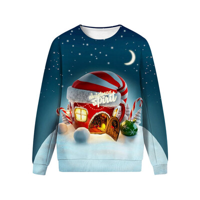 

Toponeto Mens Casual Christmas Lover 3D Print Party Long Sleeve Hoodie Top Blouse