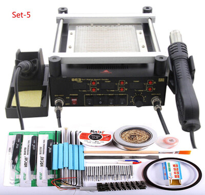 

Gordak 863 3 in 1 Digita Hot Air Heat Gun BGA Rework Solder Station Electric Soldering iron IR Infrared Preheating Station 220V