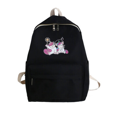 

Cute Cartoon Unicorn Canvas Backpack Print Backpack Bag for Children Girls Boys