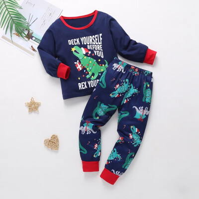 

Autumn Children Toddler Baby Kids Girls Boys Long Sleeve Letters Print BlouseCartoon Pants Pajamas Sleepwear Set