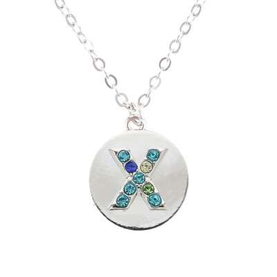 

Silver Alphabet Initial Letter A To Z Pendant Necklace Colorful Rhinestone Pendant Birthday Gifts Christmas Gifts For Women Girls