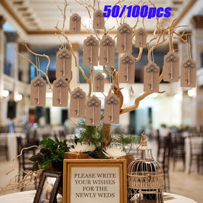 

50100pcs Vintage Key Bottle Opener with Paperboard Tag Card for Wedding Accessories