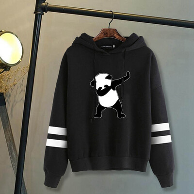 

2019 Women New Hoodie Cute Panda Printed Hooded Hoodie Funny Graphic Pullover Sweatshirt