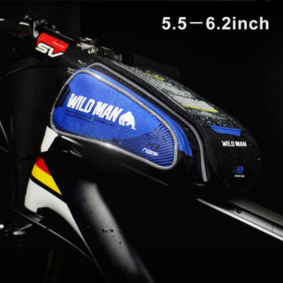 

WILD MAN Mountain Bicycle Tube Bag Saddle Pannier Phone Holder Riding Rainproof