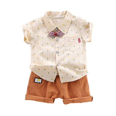 

Baby Boys Casual Set Pineapple Print Tops Blouse T-shirtShorts Casual Short Sleeve Outfits Sets