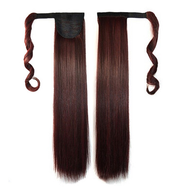 

Gobestart Real New Clip In Human Hair Extension Straight Pony Tail Wrap Around Ponytail