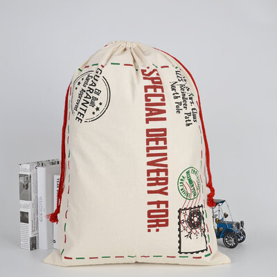 

Tailored Large Canvas Merry Christmas Santa Sack Xmas Stocking Reindeer Gift Storage Bag