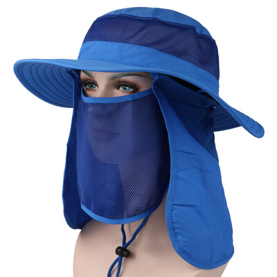 

Outdoor 360° Sun Protection Camping Fishing Hat Wide Brim Sun Cap with Removable Neck Face Flap Cover Cap for Men&Women