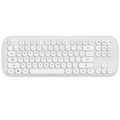 

Mofii Candy Plus Wireless Bluetooth Dual Mode Keyboard Round Chocolate Button Office Home Apple Notebook Desktop Computer White