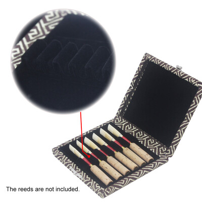 

Wooden Oboe Reed Case Holder Box Covered by Beautiful Silk Cloth for 6pcs Oboe Reeds