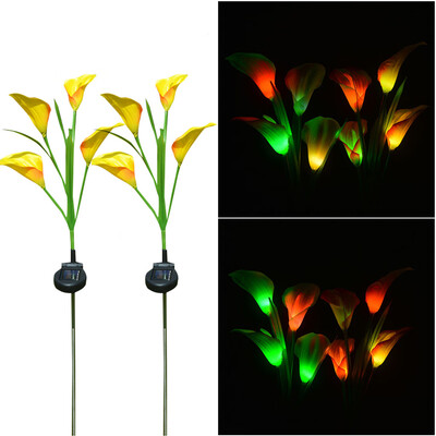 

Gobestart Solar Garden Lights Multi-Color Calla lily Flower Light Outdoor Decoration 2Pcs