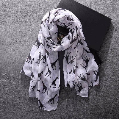 

Gobestart Women Ladies Giraffe Print Pattern Long Scarf Warm Wrap Shawl