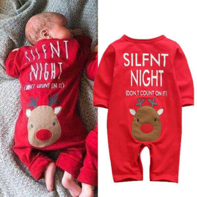 

AU Christmas Newborn Baby Boy Girl Clothes Xmas Reindeer Romper Jumpsuit Outfits