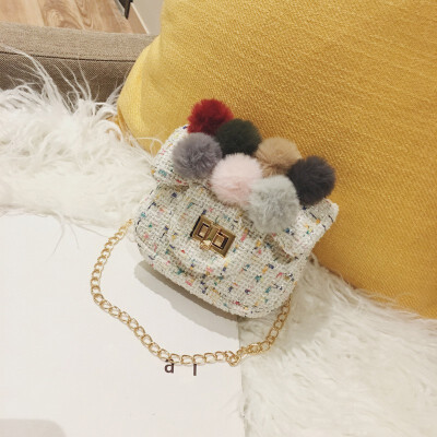 

Mini Plaid Girls Plush Backpacks Flap Hasp Cross-body Handbag Fashion Girls Kids Shoulder Plush Backpacks Bag