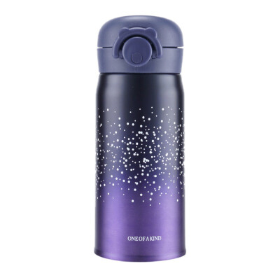 

Insulated Stainless Steel Water Bottle Leakproof Travel Coffee Vacuum Flask Starry Sky Thermos with Lockable Push Button