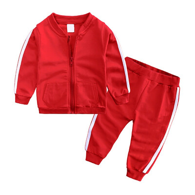 

Autumn Baby Boy Girl Long Sleeve Stripe Print Sweatshirt CoatPants Trouser Costume Set