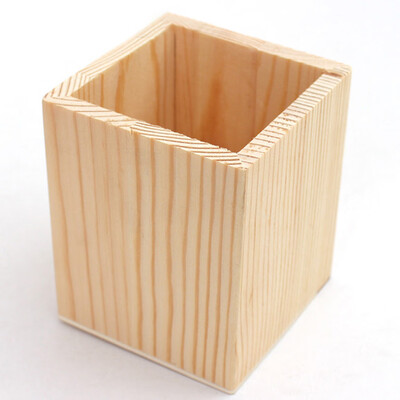 

Wooden Pencil Stand Holder Box Multi-function Pen Office Organizer Container