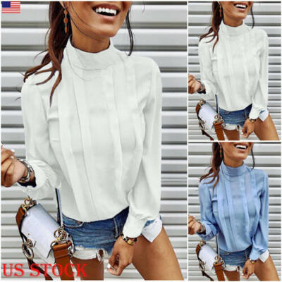 

US Women Chiffon Ruffer Casual T-Shirt Ladies Summer Loose Tops Blouse Size -XL
