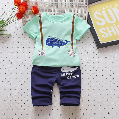 

Baby Sets Cartoon Pattern short Sleeve Suit Kids Boys Clothing Children Costume