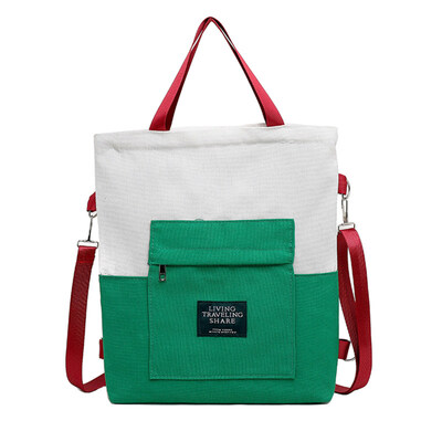 

Fashion Women Dual Color Large Canvas Crossbody Shoulder Shopping Bag Handbag