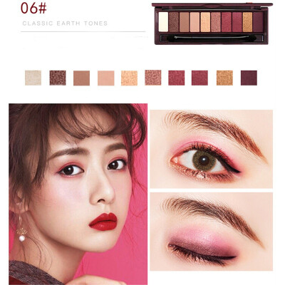 

10 color eye shadow of cherry blossoms suit Pearl Dumb light Lasting Coloration waterproof Eye shadow Glitter Matte Natural