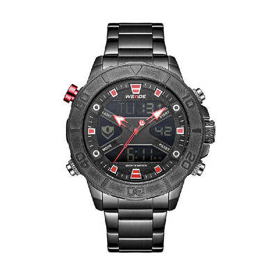 

WEIDE WH8503 Dual Display Two Movement Digital Quartz Men Watch 3ATM Waterproof Business Sports Luminous Watch Dual Time Zone Alar