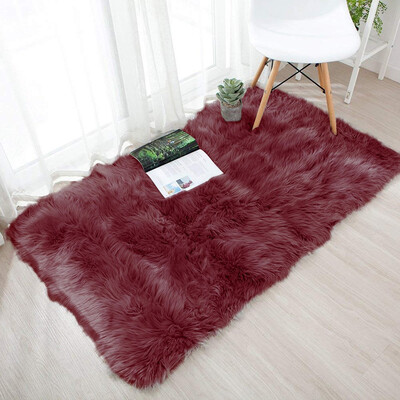 

Toponeto Wool Imitation Sheepskin Rugs Faux Non Slip Bedroom Shaggy Carpet Mats