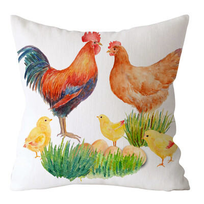 

〖Follure〗Easter Rabbit Print Pillow Case Polyester Sofa Car Cushion Cover Home Decor
