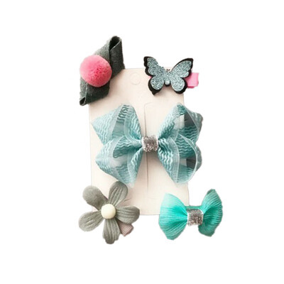 

1 Set 5PCS Girls Headwear Flowers Hair Clips Cartoon Hairpins Kids Children Animal Bow Barrettes Hair Accessories Headwear