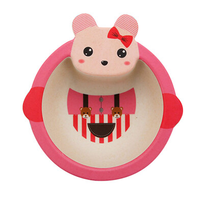 

Toponeto Bamboo fiber childrens cartoon bowl environmental protection baby cutlery