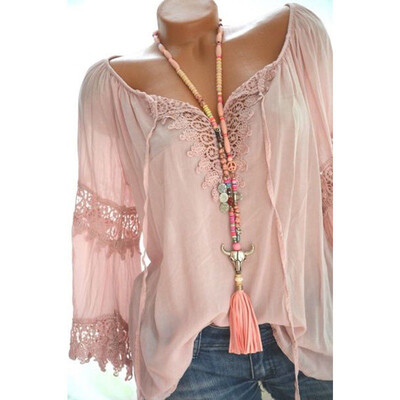 

Cotton Sexy Off Shoulder Lace Edge T-Shirt Women Fashion Flare Long Sleeve T shirt Female Casual Solid Color Tee Plus Size
