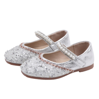 

Autumn Kids Baby Girl Soft Pu Leather Sole Shoes Anti-slip Rhinestone Design Sandals Casual Walking Shoess