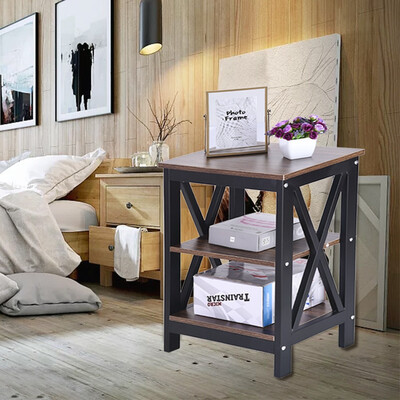 

Gobestart Nightstand Bed Side Table With Storage Sofa End Table With 2 Shelves For Bedroom