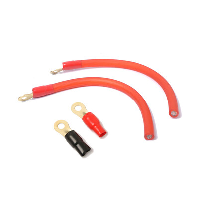 

2PCS Power Wires Copper 30cm Cables Audio Conversion Power Cord Car Amplifier Power Battery Wires 2PCS Terminals