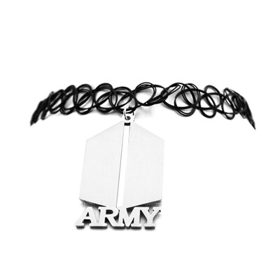 

Multi-color BTS Letter Choker Tattoo Necklace Fans Love Kpop Stretch Jewellery