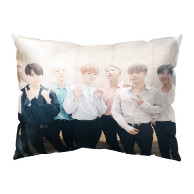 

KPOP BTS Bangtan Boys Rectangular Peach Skin Pillowcase Super Comfortable Printing Pillow Cover Without Pillow Hot Gift for Fans