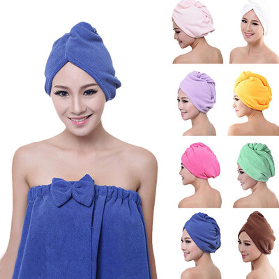 

New Rapid Fast Drying Hair Towel Soft Thick Absorbent Shower Hat Hair Direr Cap