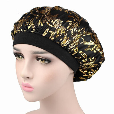 

Cotton Night Sleep Cap Hair Bonnet Hat Head Cover Satin Turban Wrap Band Elastic