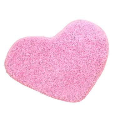

Anti-Skid Fluffy Shaggy Area Rug Carpet Home Bedroom Bathroom Floor Door Mat Candy Color Anti-Slip Heart-shape Home Textile Rug