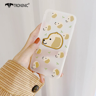 

TRONSNIC Moon Animal Dogs Love Hearts Phone Case for iPhone XR Matte Loves Case White Silicone Covers Capa