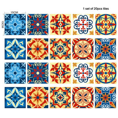 

3D Tile Wall Stickers 20PcsSet Square Waterproof Simple European Style For Floor Wall PVC Decals Paper Home Decor