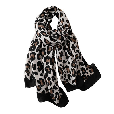 

Women Fashion Scarf Casual All-match Leopard Print Pattern Long Shawl windproof Ladies Scarf