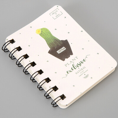 

Cute Cartoon Cactus Portable Mini Hard Cover Coil Notebook Home Daily Office Business Notepad