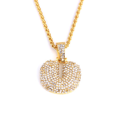 

Available Custom Bubble Letters Name Pendant Iced Out 18K Gold Rhinestone Hip Hop Necklaces Jewelry Gift