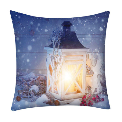 

Linen Christmas pillow case Square Throw Cushion Cover Single-sided Printe For Home Office Sofa Car 2019 Xmas Pillowcase